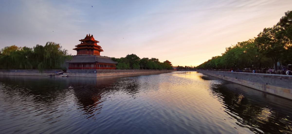 北京故宫角楼落日余晖