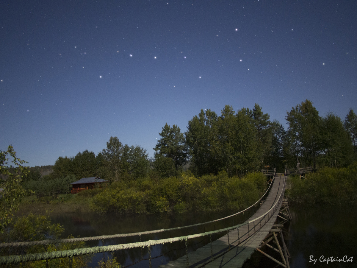 漠河 北斗七星与桥