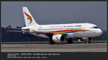 Airbus A319 - MSN 5256 - B-6426 Airline Tibet Airlines