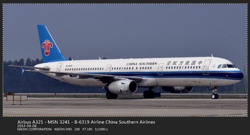 Airbus A321 - MSN 3241 - B-6319 Airline China Southern Airlines