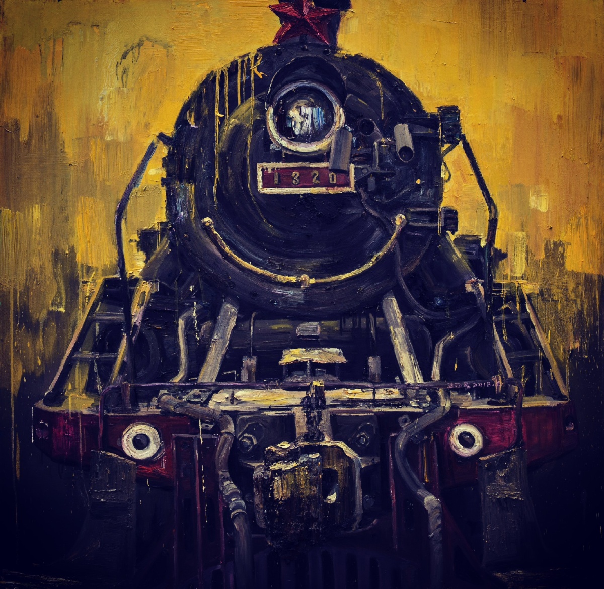 油画翻拍!已经失去的蒸汽机火车!