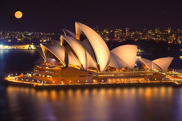 悉尼歌剧院夜景Night view of Sydney opera house