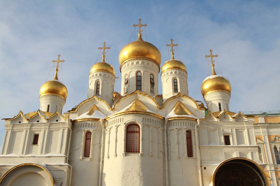 金灿灿的洋葱头大教堂<br />
2012.01.23 Moscow Kremlin