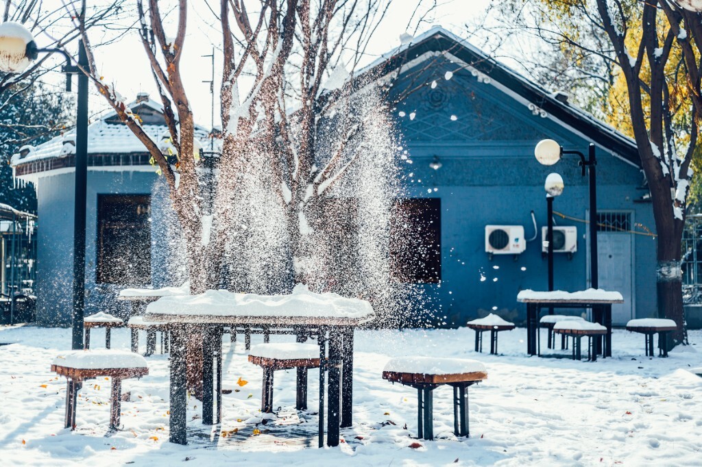 雪后初晴，于学校偶遇图虫某网红。齐曰：“我们两个互相撒雪吧！”答曰：“行啊。”遂与之互玩焉。早闻齐书debuff独步天下，而今乃是亲眼得见。呜呼哀哉！