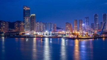 星海湾大桥远眺