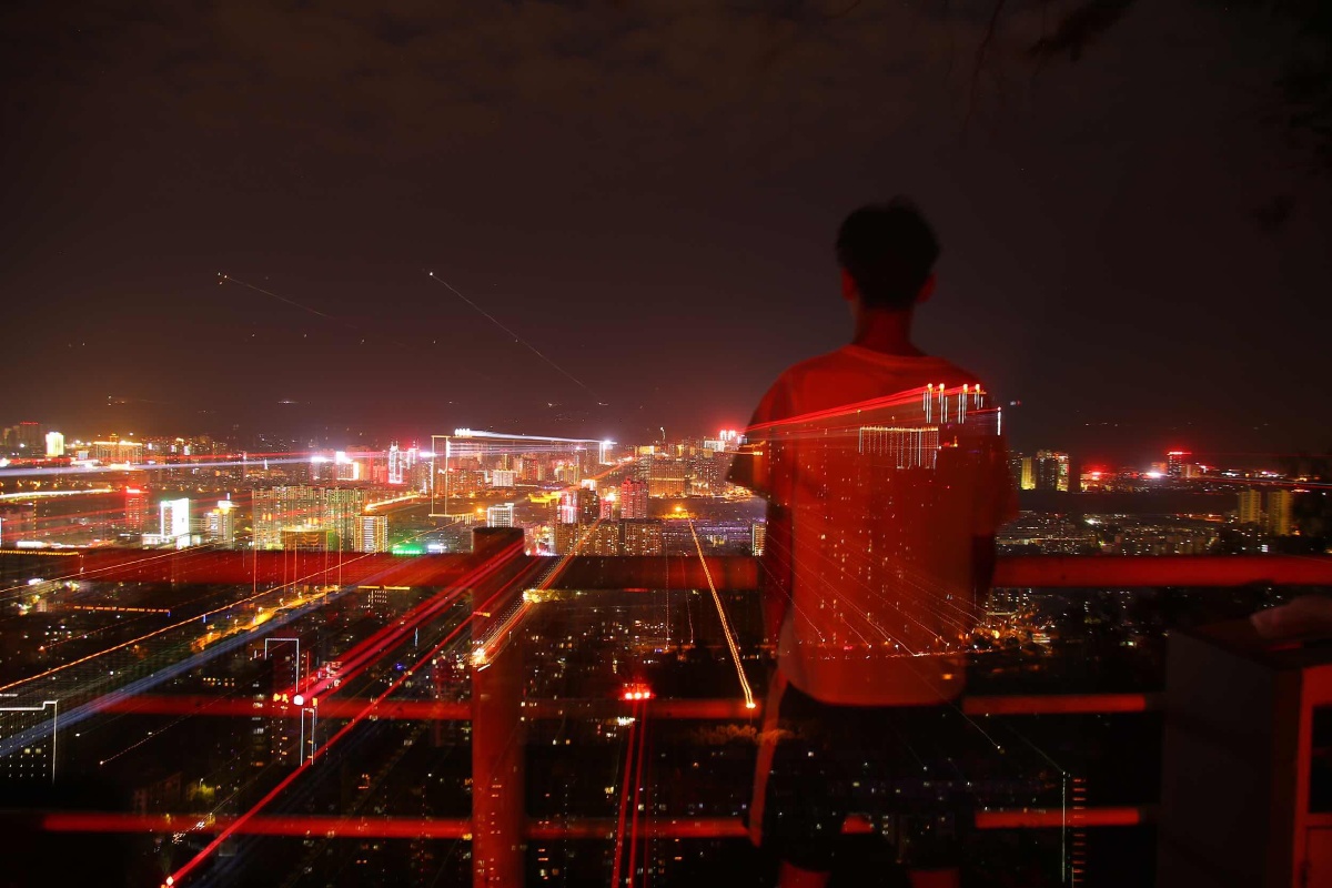 北坡观景台下的宝鸡市