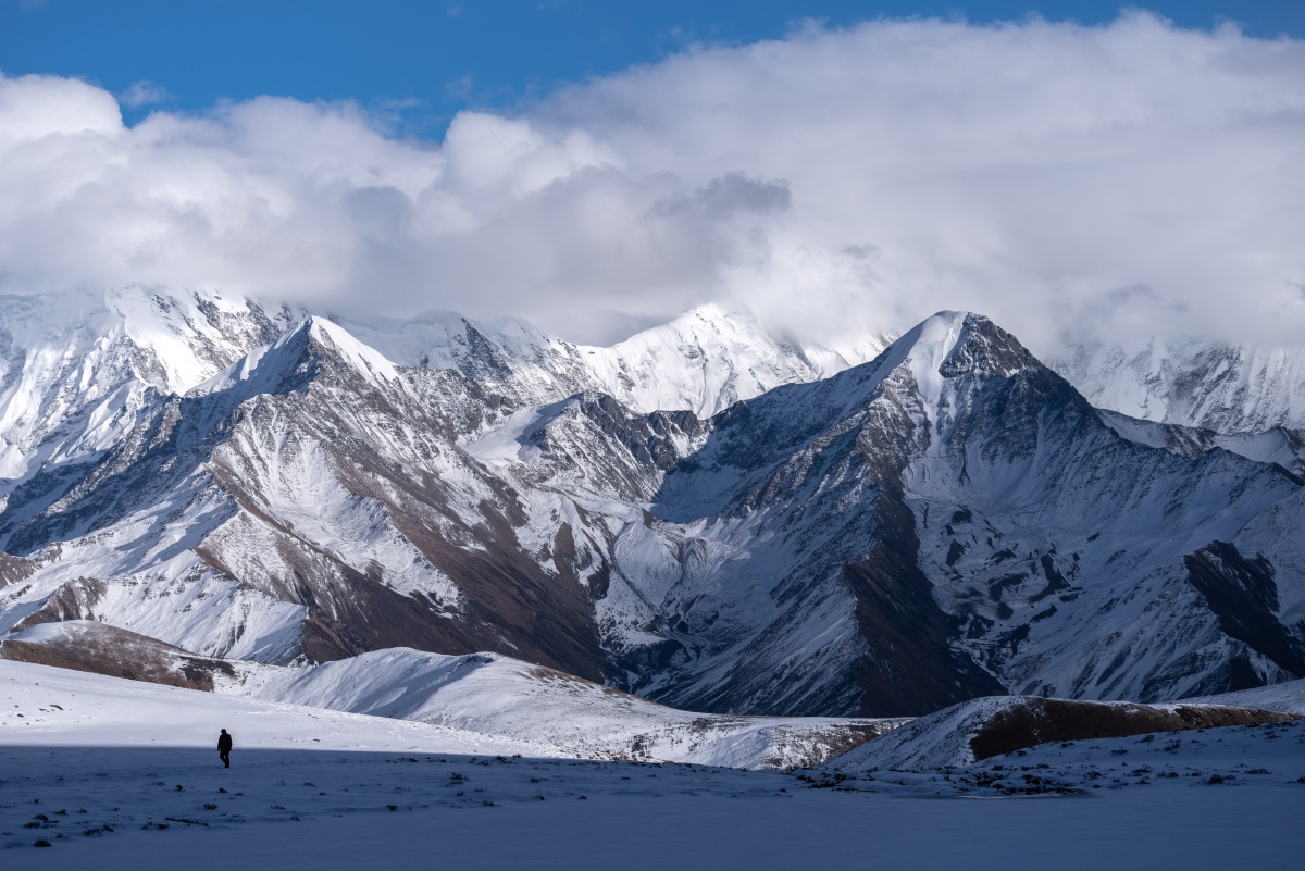 雪域川西冷嘎措之冬