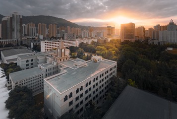 兰大积石堂夕阳