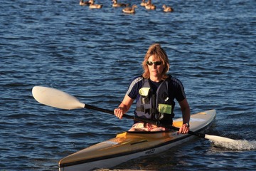 a lady boating