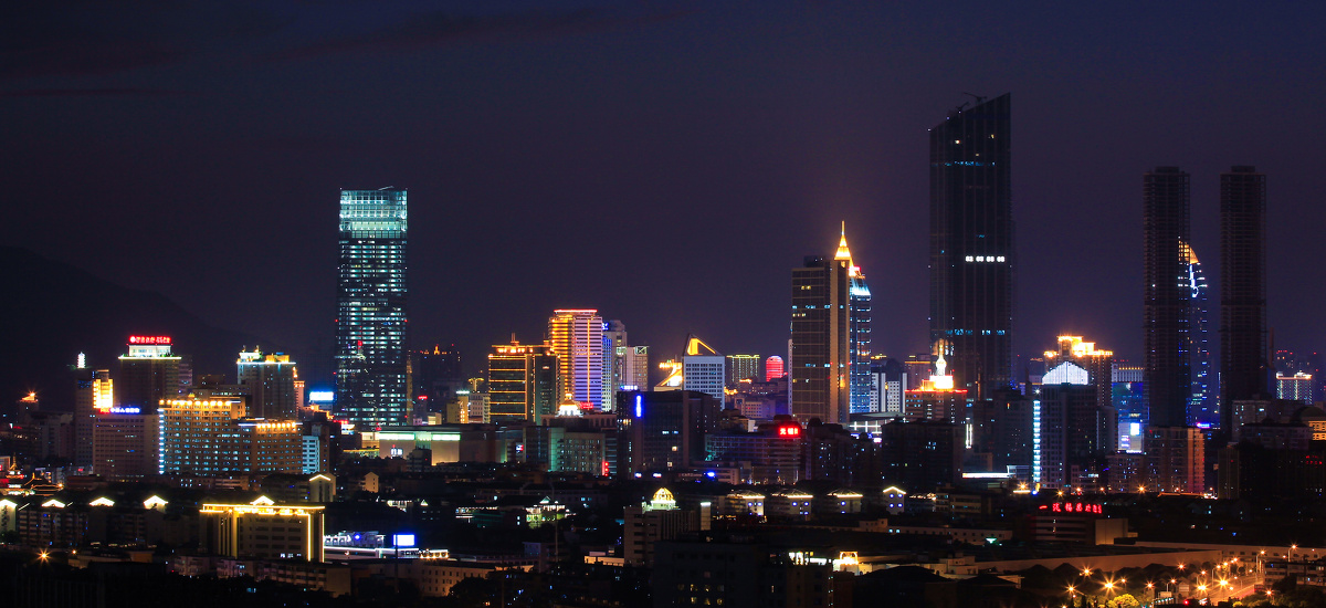 夜色中的无锡三阳广场