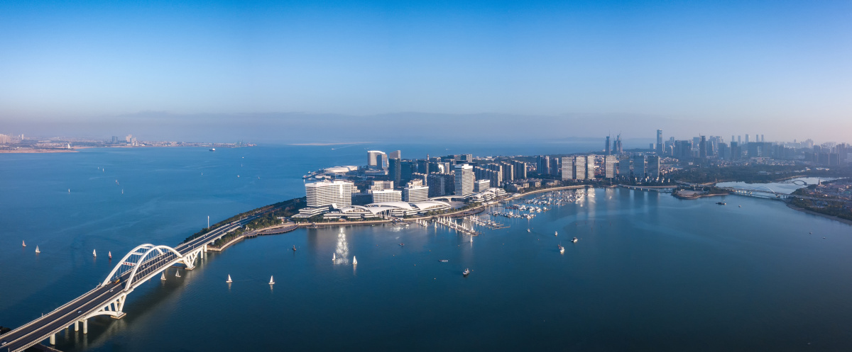 厦门五缘湾航拍全景
