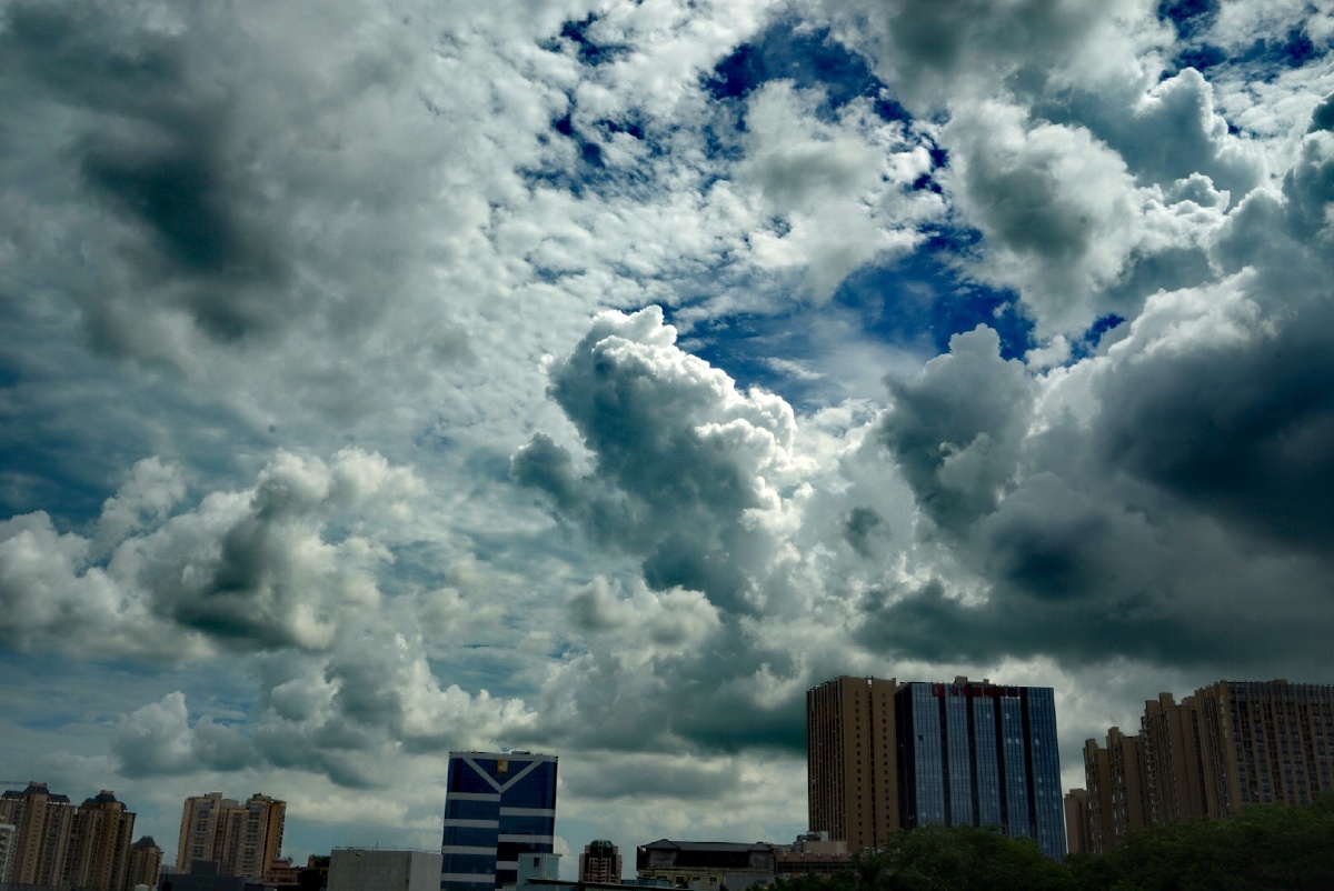 风起云涌,天气,云,乌云,白云,城市,建筑,深圳宝安