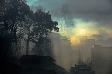 山沟里的清晨.........