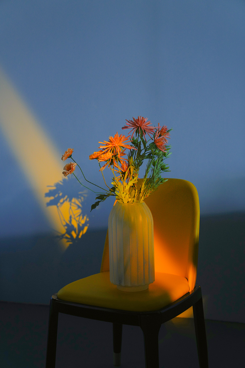 花 花瓶 凳子 夕阳 光影 - 甜柚摄影