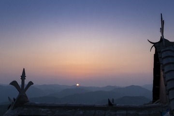 景迈山翁基村的日落