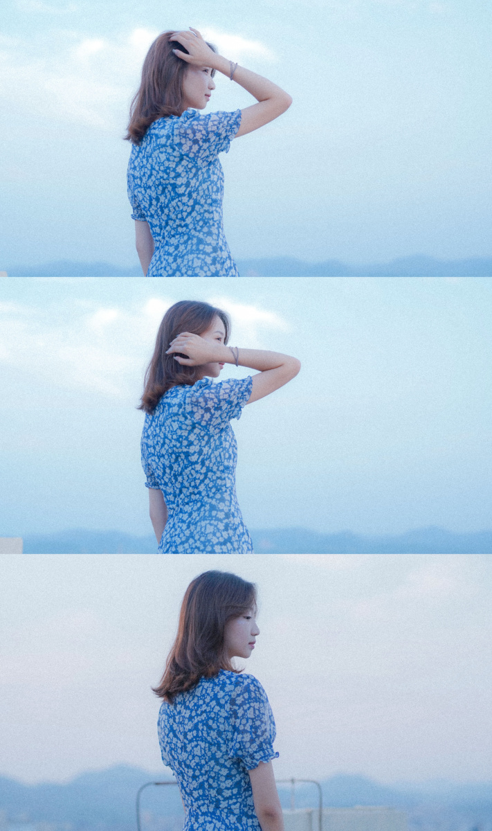 一组冷色调日系