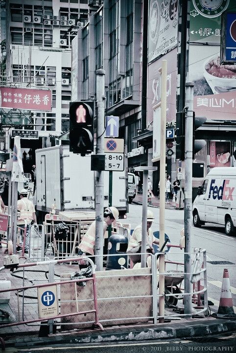 香港街头一隅<br />
