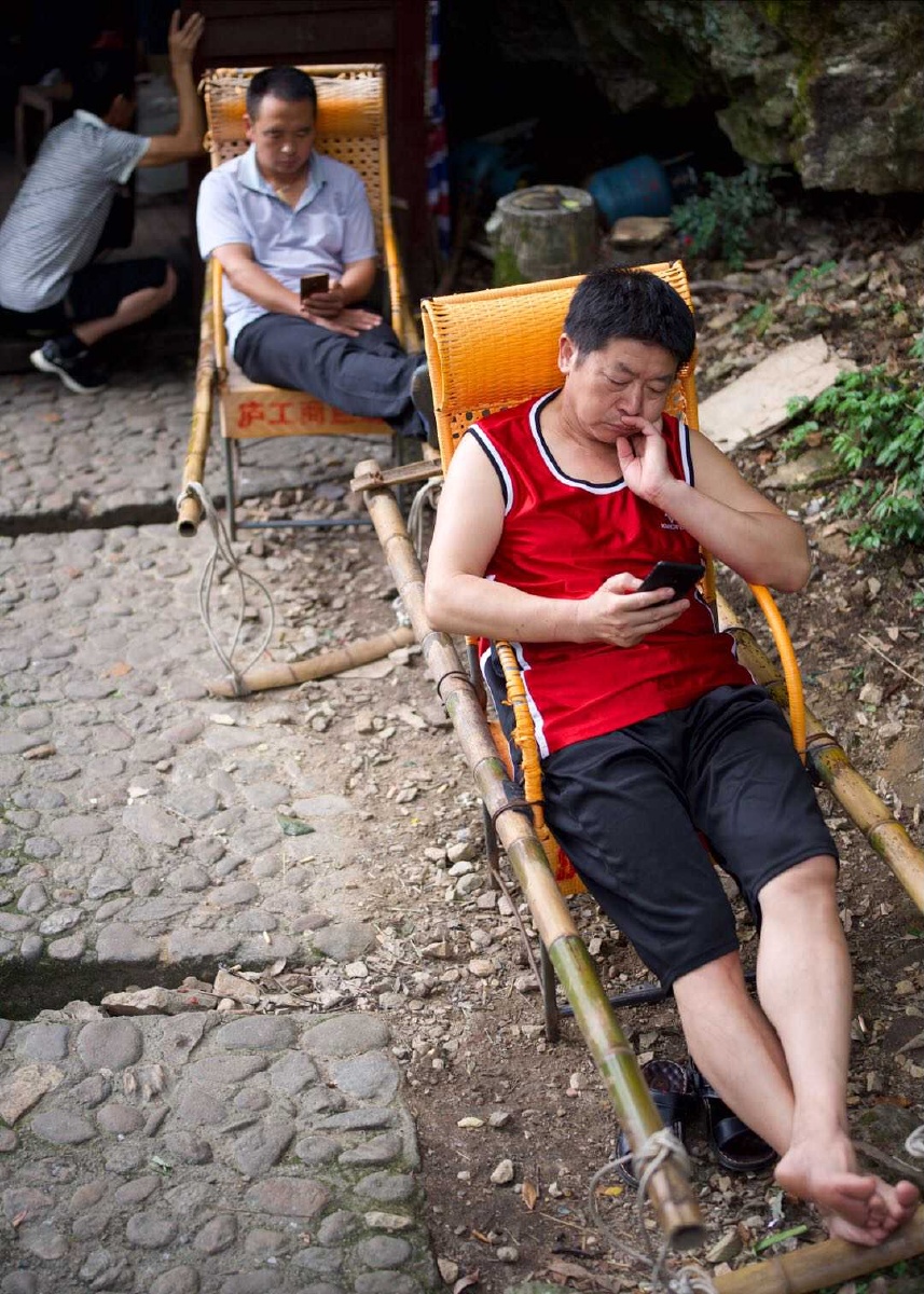 庐山三叠泉轿夫