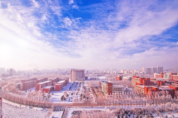 雾凇下的石油大学