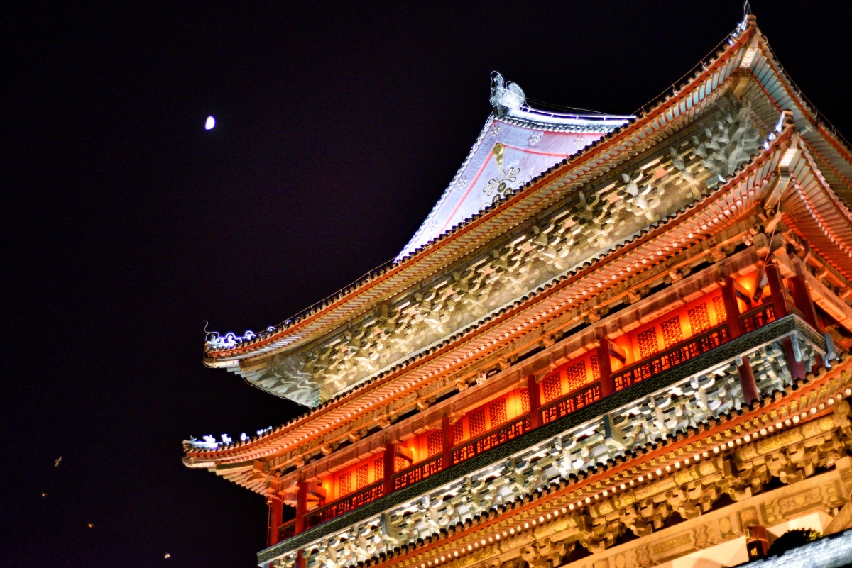 西安钟楼回民街扫街