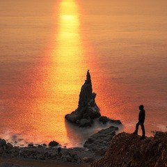 夕阳西下归时