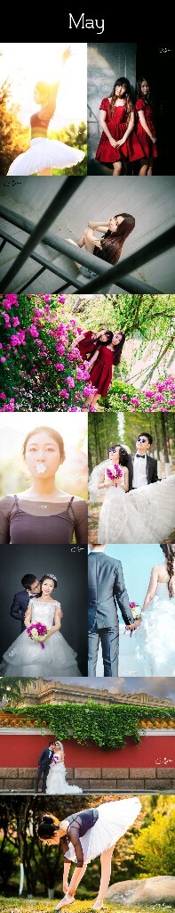 5月<br />
抓着樱花季的尾巴,为美丽的郭老师拍了一组芭蕾主题的照片,第一次拍了小清新婚纱,走了青岛好多个地方,一天下来直接累成狗。<br />