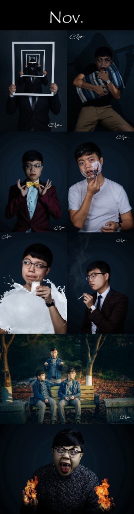 这段日子突然就约不到合适的模特了,没办法就只能自己上了,阴差阳错之下倒是拍了不少有趣的自拍,从此爱上了恶搞自己。