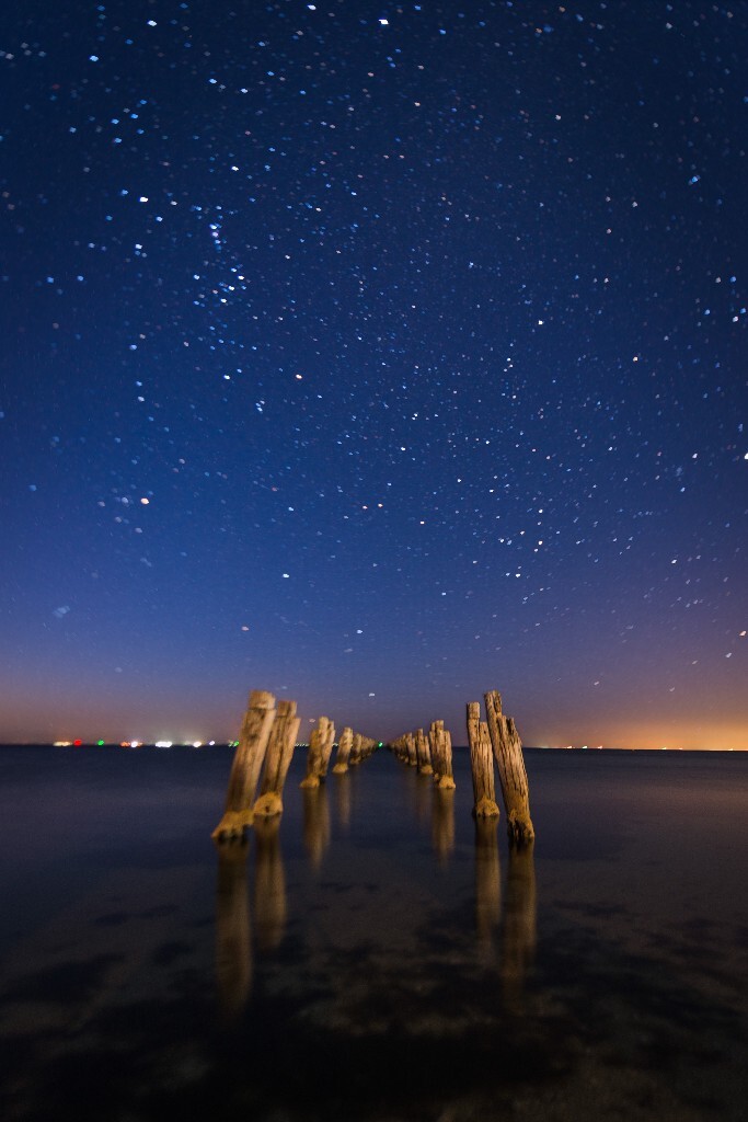 Jetty stars at night