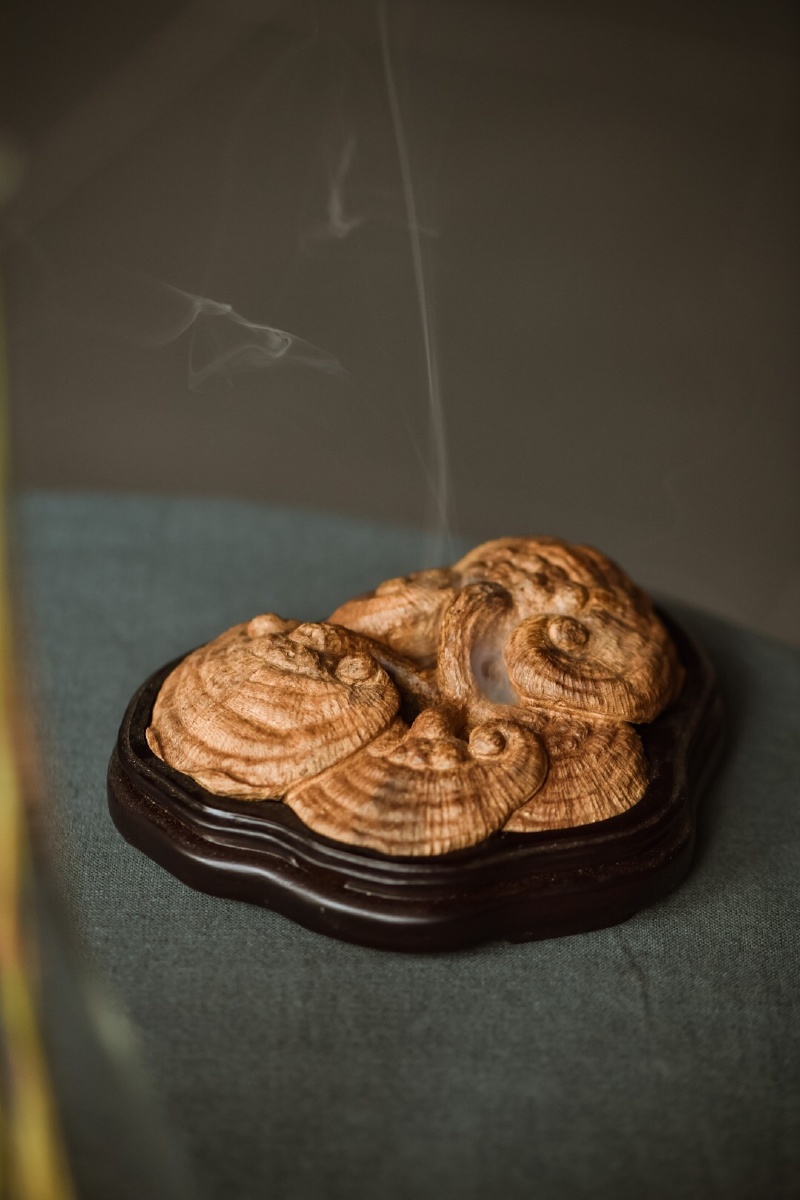 西马沉香灵芝香炉清供雅玩置于案台不甚唯美