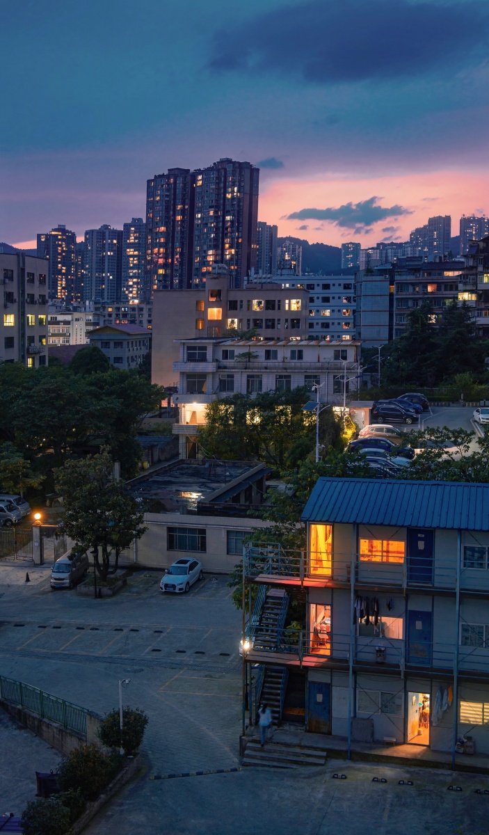 傍晚的贵阳城市夜景
