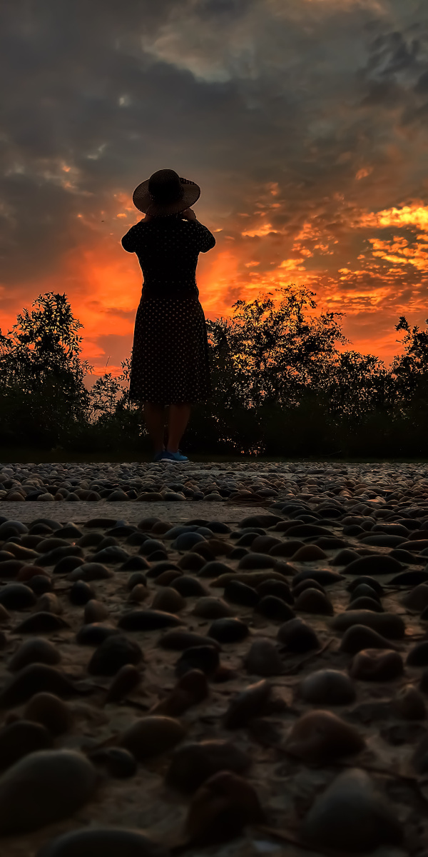 夕阳下