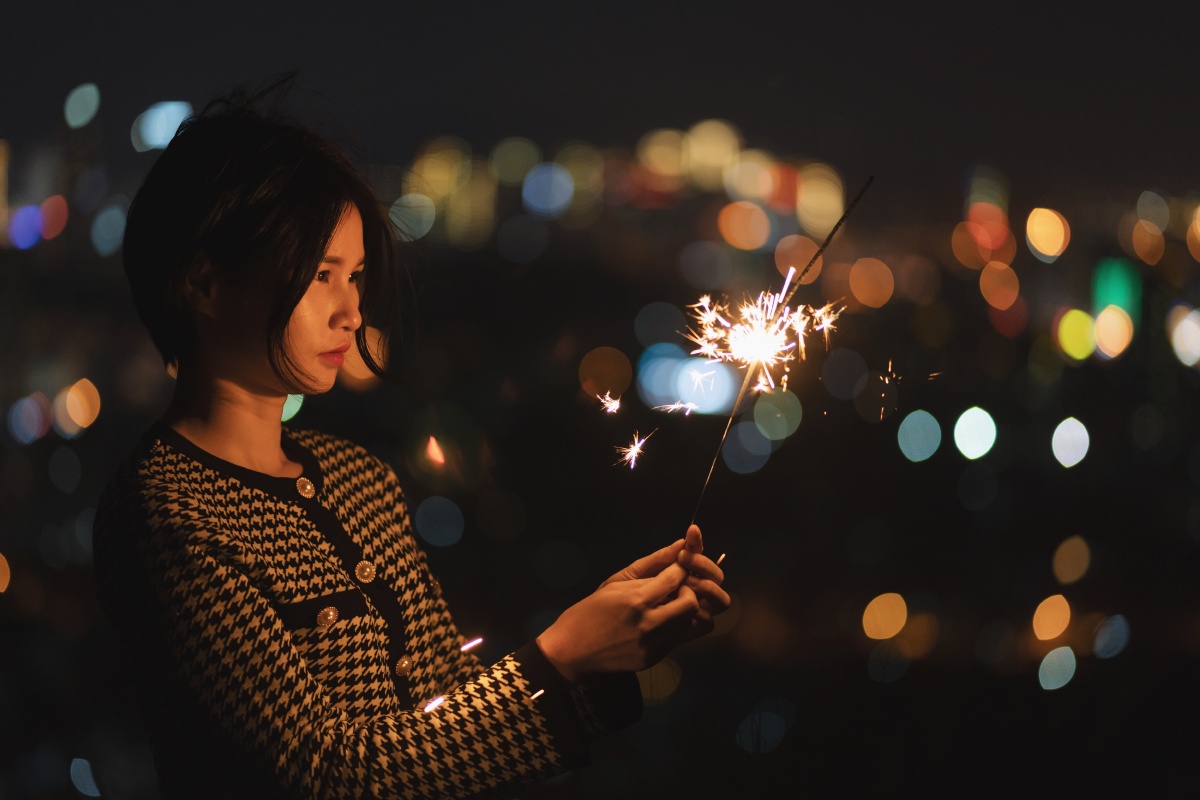 龙岩洞夜景仙女棒索尼a7m385mmf18