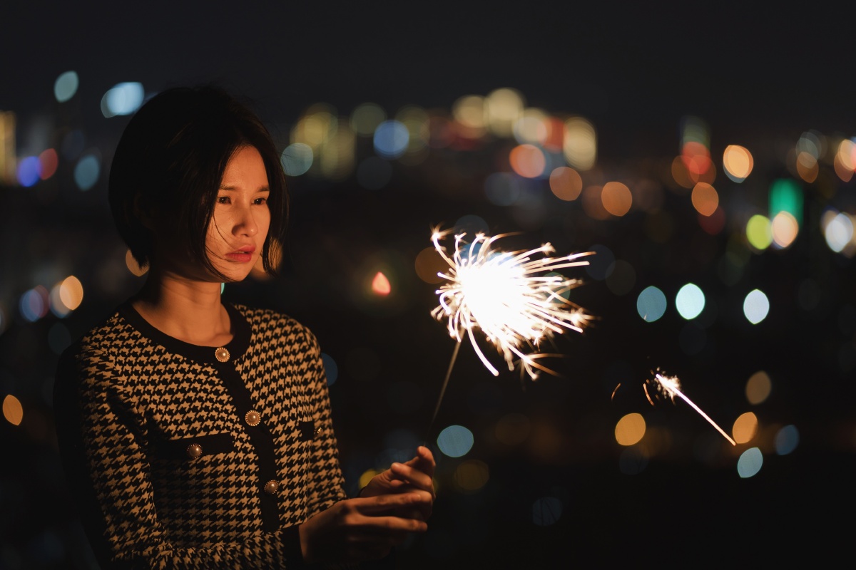 龙岩洞夜景仙女棒索尼a7m385mmf18