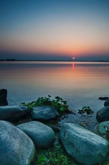 伴着夕阳。