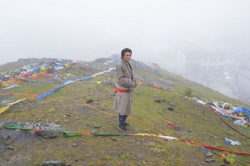 Pilgrim near Ganden Monastery