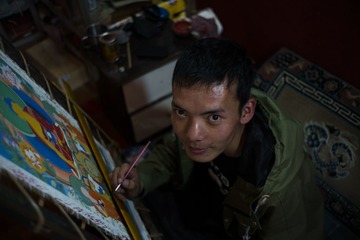 Thangka painter in Lhasa