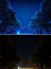 被光污染掩盖的美丽星空-永定门城楼