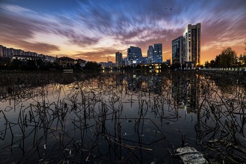 世茂香槟湖日落