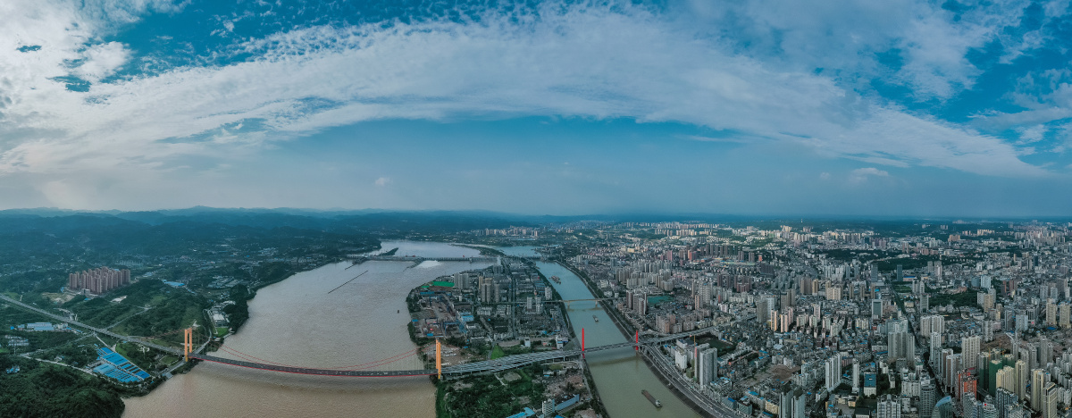 宜昌葛洲坝城区全景