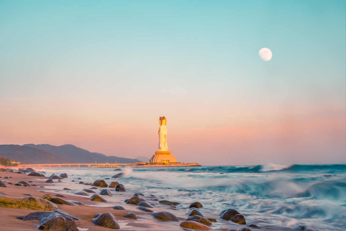 1/1旅行三亚三亚的海#南海观音观音最美夕阳#月圆风光还没有人打赏,快