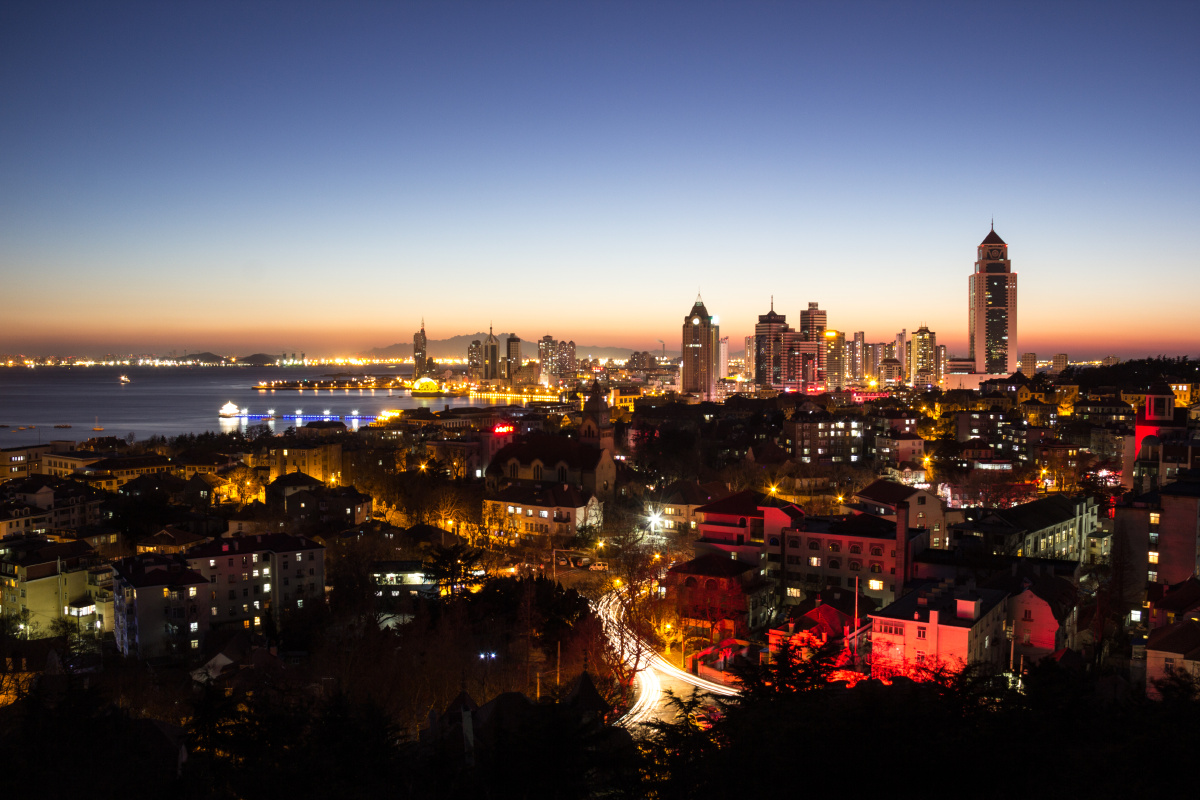 青岛信号山夜景
