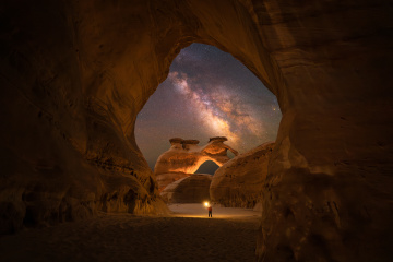 沙特骆驼石星空