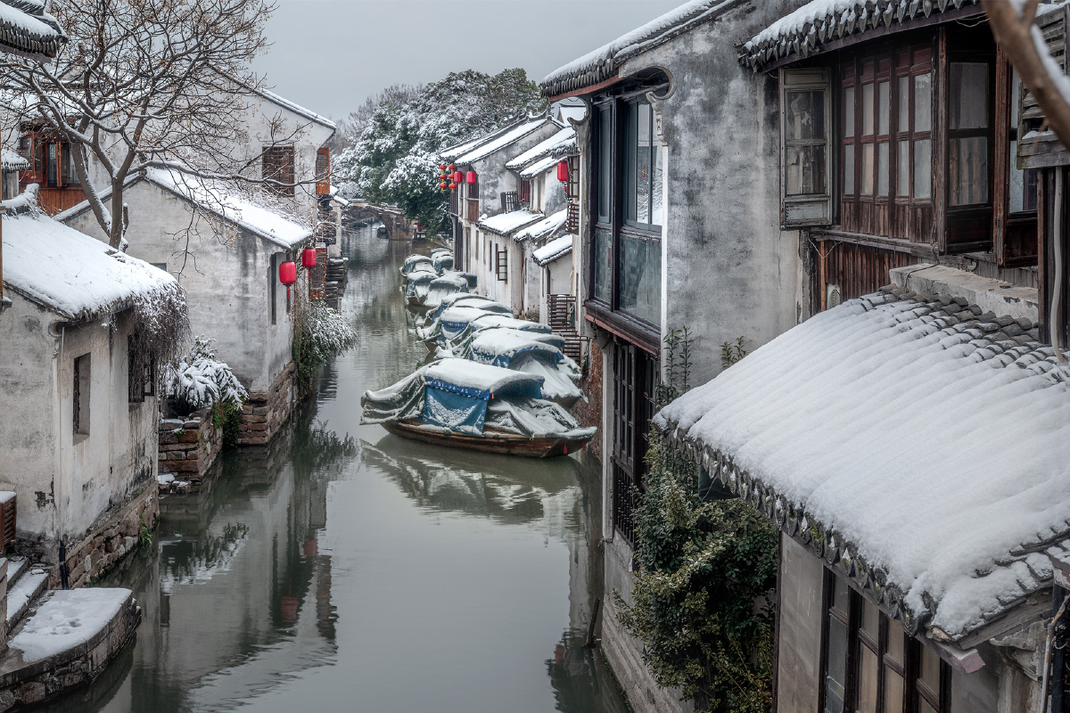 古镇雪景