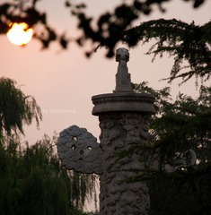 夕阳 华表
