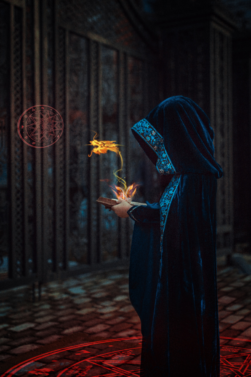 一个年轻有为天赋异禀的暗黑精灵大法打开了古老的魔法书认真而凝重地