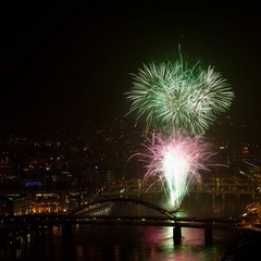 Fireworks after a local baseball game