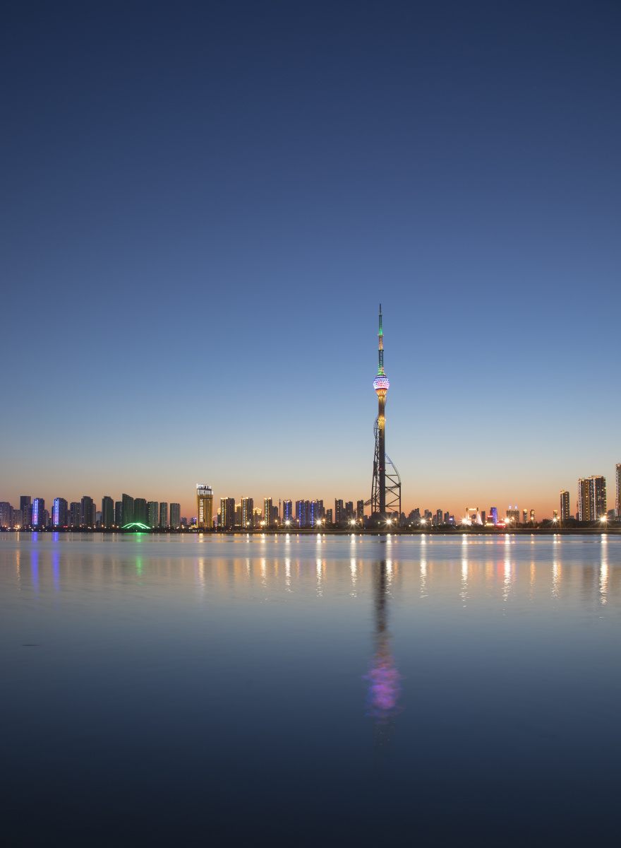 临沂市沂河电视塔地标风景