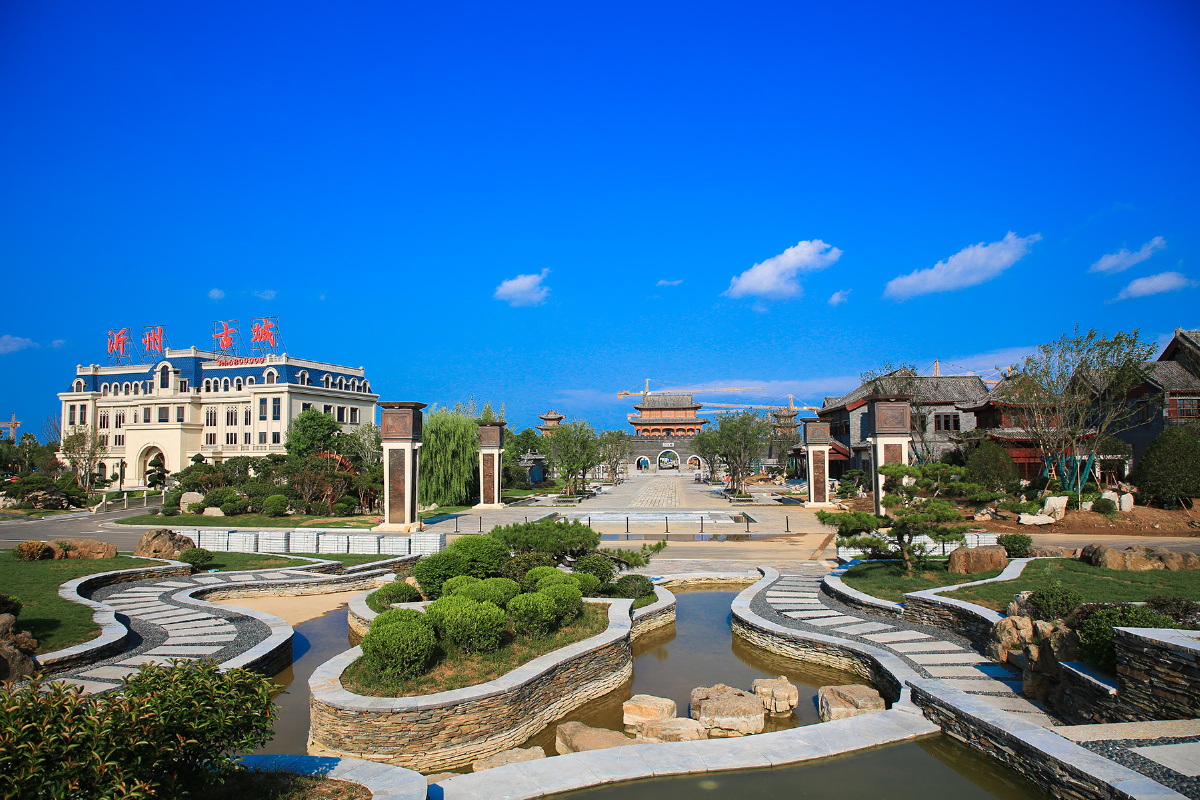 山东省临沂市沂州古城夏季风景