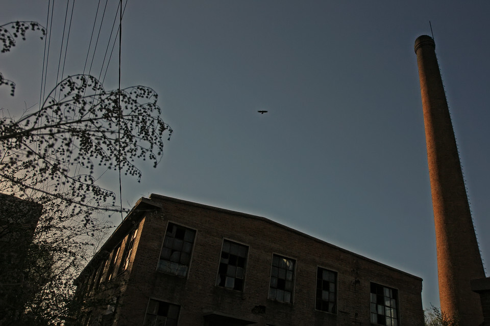 一个国有企业的倒掉<br />
黄昏时乌鸦徘徊在废弃的厂房上空……