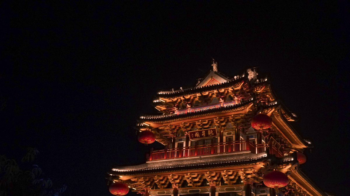 淮安河下古镇魁星阁夜景